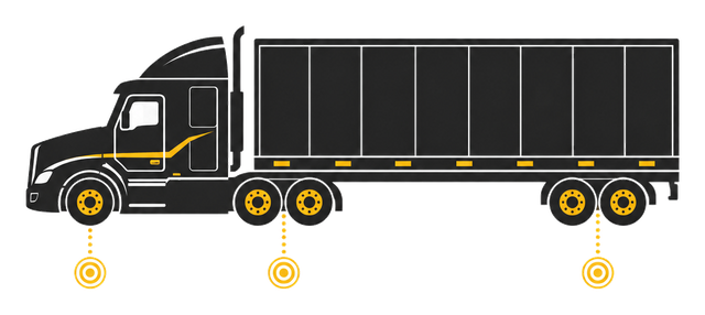 Semi truck tire position diagram icon