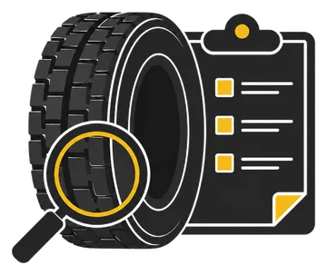 Commercial truck tire inspection and special order search icon
