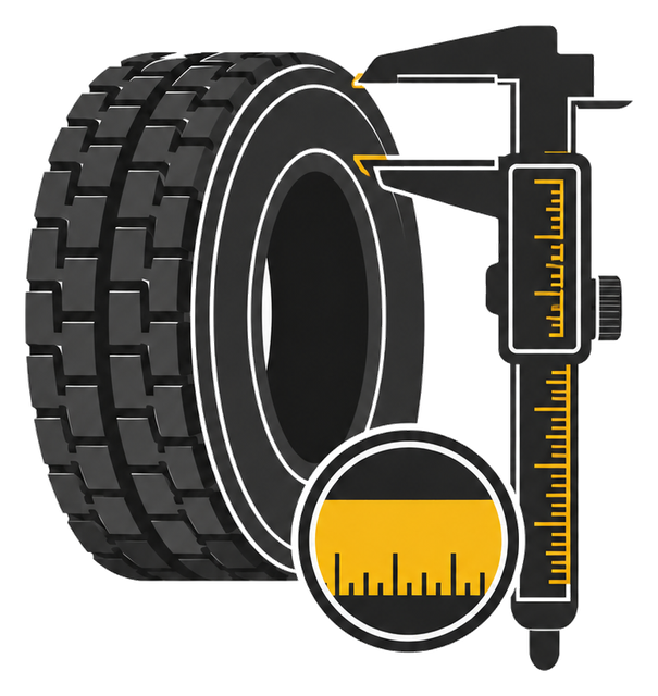 Commercial truck tire measurement icon