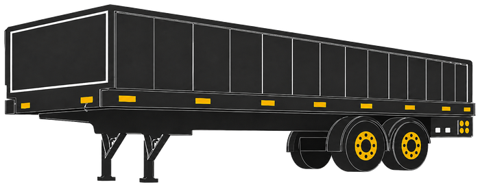 Commercial semi-trailer with rear axle tire icon